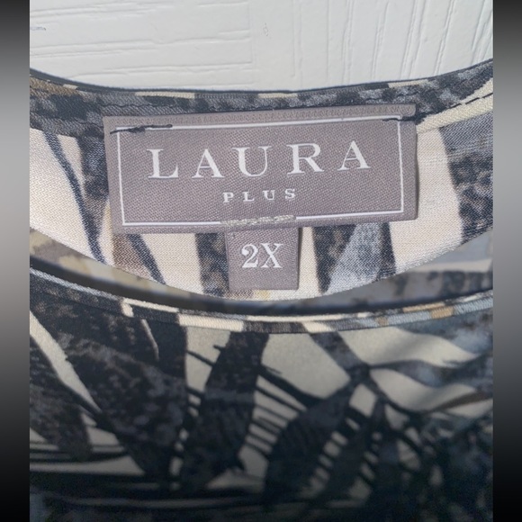 Tropical & Animal Print Off The Shoulder Tee - Picture 3 of 5